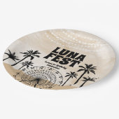 Neutraal Earth Tone Music Festival Papieren Bordje (Gekanteld)