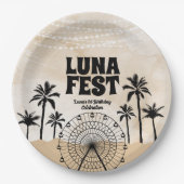 Neutraal Earth Tone Music Festival Papieren Bordje (Voorkant)
