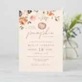 Neutraal een beetje pompoen Herfst Baby shower Kaart (Staand voorkant)