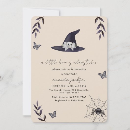 Neutraal een Little Boo Witch Pet Baby shower Kaart (Voorkant)