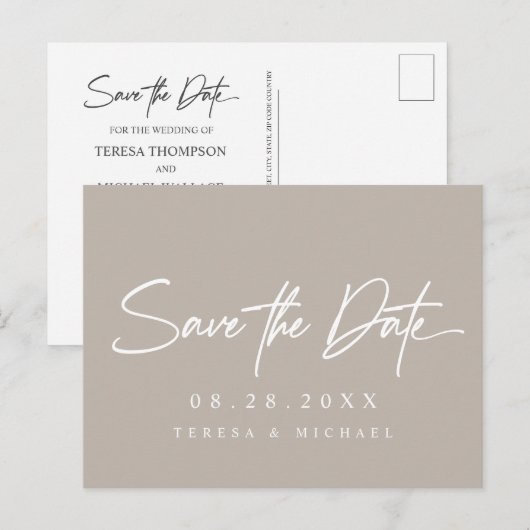 Neutraal Eenvoudig aangepast Verloving huwelijk Briefkaart (Voorkant / Achterkant)