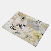 Neutraal Elegant Abstract Collageontwerp Deurmat (Schuin)
