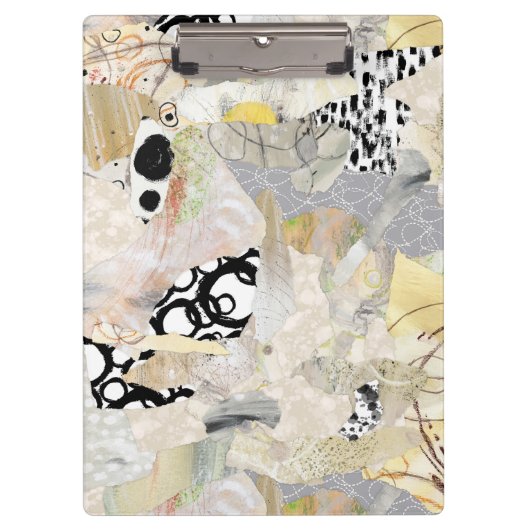 Neutraal Elegant Abstract Collageontwerp Klembord (Voorkant)