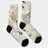 Neutraal Elegant Abstract Collageontwerp Sokken (Rechts)