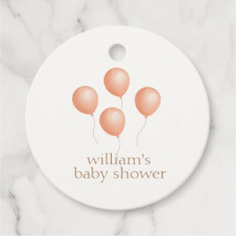Neutraal Elegant Boho Balloon Baby shower Bedankjes Labels