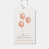 Neutraal Elegant Boho Balloon Baby shower Cadeaulabel (Voorkant)