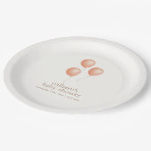 Neutraal Elegant Boho Balloon Baby shower Papieren Bordje (Gekanteld)