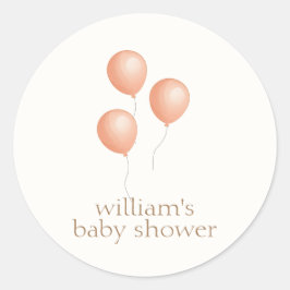 Neutraal Elegant Boho Balloon Baby shower Ronde Sticker