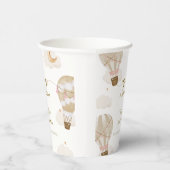 Neutraal Elegant Boho Hete Luchtballon Baby shower Papieren Bekers (Rechts)