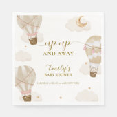 Neutraal Elegant Boho Hete Luchtballon Baby shower Servet (Voorkant)