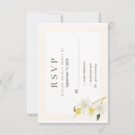 Neutraal Elegant Floral Wedding RSVP Kaartje
