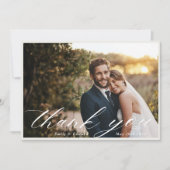 Neutraal Elegant Fotohuwelijk Bedankkaart (Voorkant)