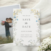 Neutraal Elegant Wildflower Fotobruiloft Save The Date