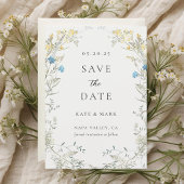 Neutraal Elegant Wildflower Wedding Save The Date