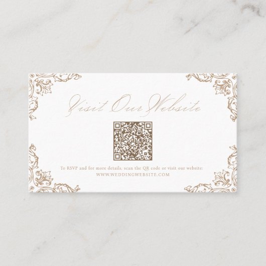 Neutraal  Elegante QR code Website Kaart Plaatskaartje (Voorkant)