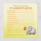 Neutraal Elephant Baby shower Advies voor Baby (Voorkant)