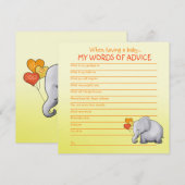 Neutraal Elephant Baby shower Advies voor Baby (Voorkant / Achterkant)