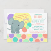 Neutraal Elephant Baby shower Uitnodiging (Voorkant)