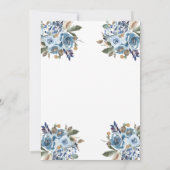 Neutraal en Blauw Floral | Fotobaptisme Bedankkaart (Achterkant)