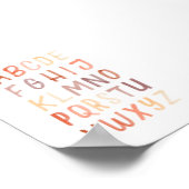 Neutraal en bruin alfabet educatief poster (Hoek)