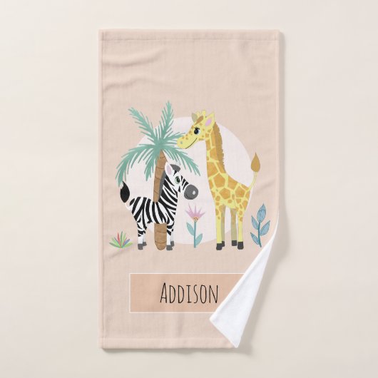 Neutraal en Cute Oerwoud Safari Dieren Zebra Kinde Bad Handdoek (Handdoek)