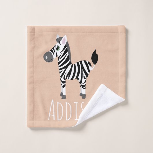 Neutraal en Cute Oerwoud Safari Dieren Zebra Kinde Bad Handdoek (Wasdoekje)
