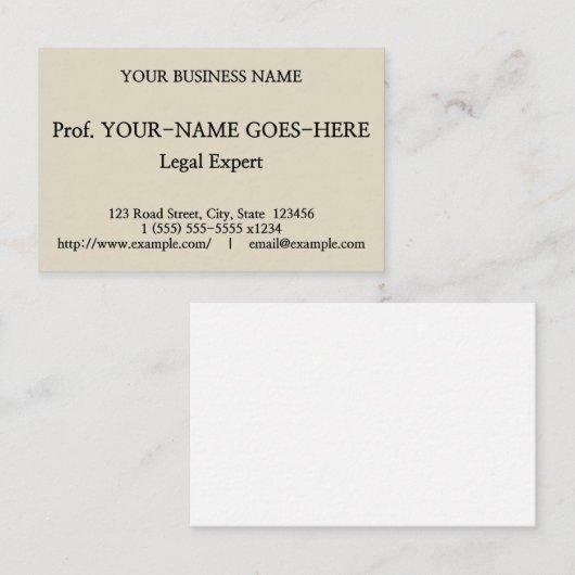 Neutraal en eenvoudig Visitekaartje voor rechtsbeo (Voorkant / Achterkant)