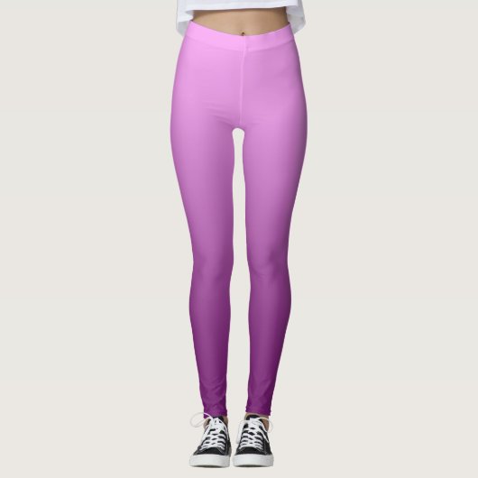 Neutraal en effen gradiënt roze leggings (Voorkant)