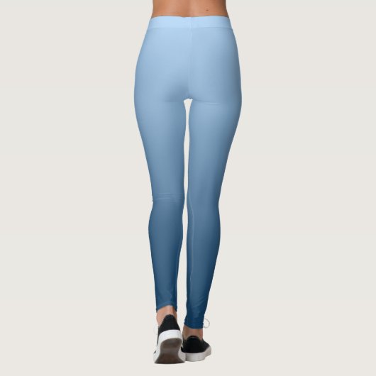 Neutraal en gewoon gradiëntblauw leggings (Achterkant)