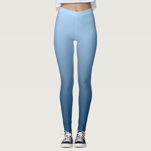 Neutraal en gewoon gradiëntblauw leggings (Voorkant)