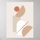 Neutraal en Terracotta Moderne Muurkunst Poster (Voorkant)