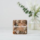 neutraal | esthetisch | gedroogde bloem | Visiteka Vierkante Visitekaartje (Staand voorkant)