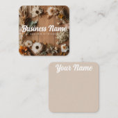 neutraal | esthetisch | gedroogde bloem | Visiteka Vierkante Visitekaartje (Voorkant / Achterkant)