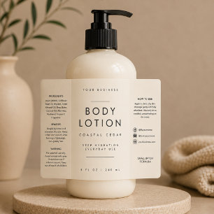 Neutraal Etiket voor Lichaamslotion 8oz Fles