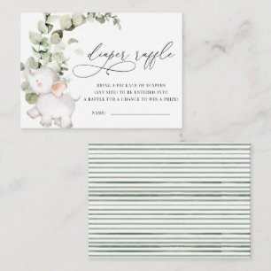 Neutraal Eucalyptus Elephant Raffle Informatiekaartje