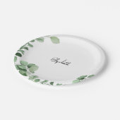 Neutraal Eucalyptus gepersonaliseerd douchepapier  Papieren Bordje (Gekanteld)