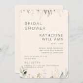 Neutraal gebladerte crème Vrijgezellenfeest Kaart (Voorkant / Achterkant)