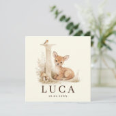 Neutraal geboortekaartje hertje monogram L  Kaart (Staand voorkant)