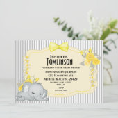 Neutraal Geel Baby shower Uitnodiging (Staand voorkant)