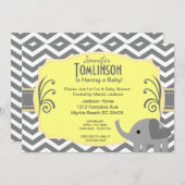 Neutraal Geel en Geel Baby shower Uitnodiging (Voorkant / Achterkant)