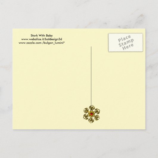 NEUTRAAL GEEL OOIEVAAR BABY SHOWER EDELSTEEN MONOG UITNODIGING BRIEFKAART (Achterkant)