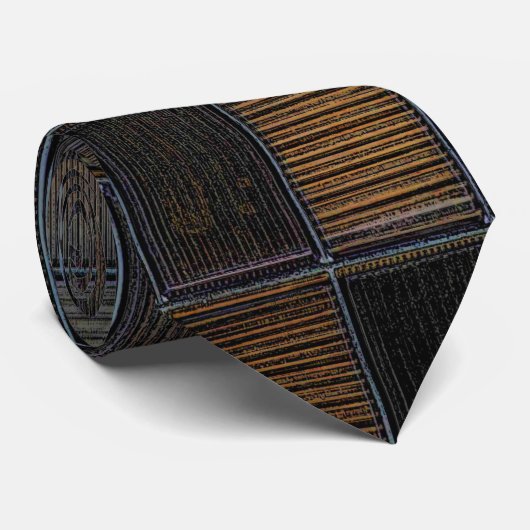 Neutraal gekleurd blok corduroy-look stropdas (Opgerold)