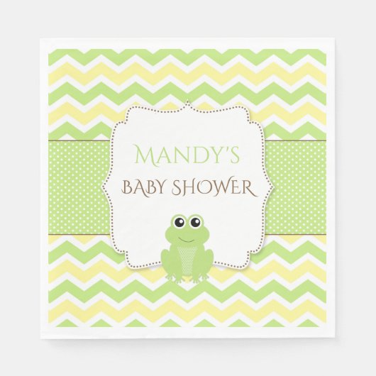 Neutraal Geslacht Kikker Baby shower servetten (Voorkant)