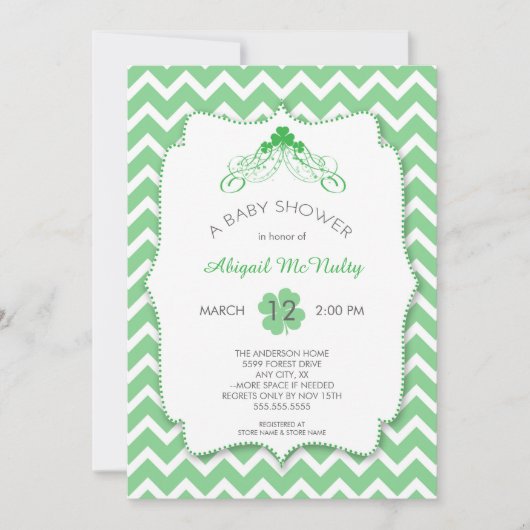 Neutraal geslacht St. Patrick's Day Baby Shower Kaart (Voorkant)