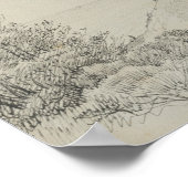 Neutraal getinte landschapskunstprint tekening poster (Hoek)