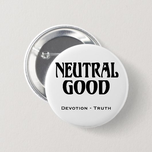"Neutraal goed" Ronde Button 5,7 Cm (Voorkant /achterkant)