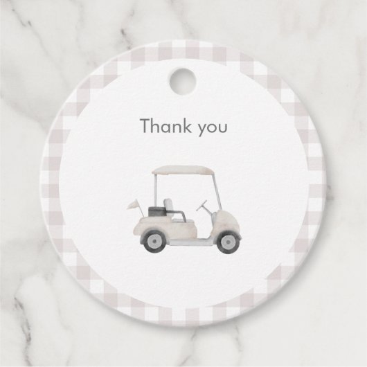Neutraal golf baby shower bedankjes labels (Voorkant)
