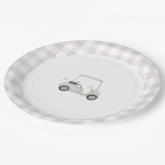 Neutraal golf baby shower bord (Gekanteld)