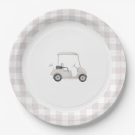 Neutraal golf baby shower bord