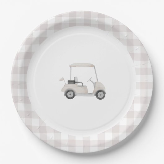 Neutraal golf baby shower bord (Voorkant)